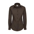 thumbnail image 1 of B&C- Camisa de manga larga Black tie para mujer (Café), 1 of 1