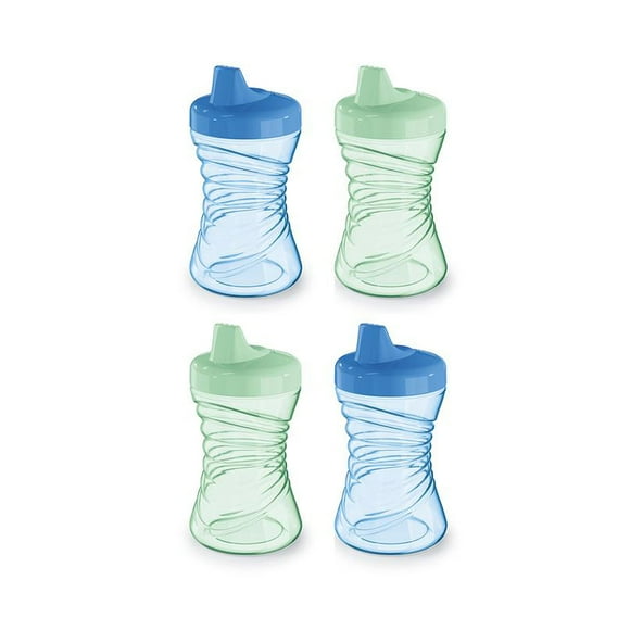 Vaso para sorbos NUK Fun Grips con caño duro, 300 ml, paquete de 4 unidades, 12 m+