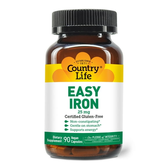 Country Life Easy Iron, 25 mg, 90 Vegan Capsules