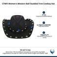 thumbnail image 5 of CTM  Western Ball Studded Trim Cowboy Hat (Women), 5 of 5