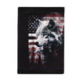 thumbnail image 3 of Chririnla Polyester Children's Wallet with Zipper Slim Trifold Card Wallet for Travel, Wolf American Flag Kids Trifold Wallet, 3 of 6