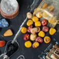 thumbnail image 4 of Crocon Mookaite Jasper Rune Stones Set Engraved with Elder futhark Crystal Runes Set, Reiki Healing runas for Meditation Chakra Balancing, Rune Stone for Beginners with Crystal Guide & Pouch 15-20 mm, 4 of 6