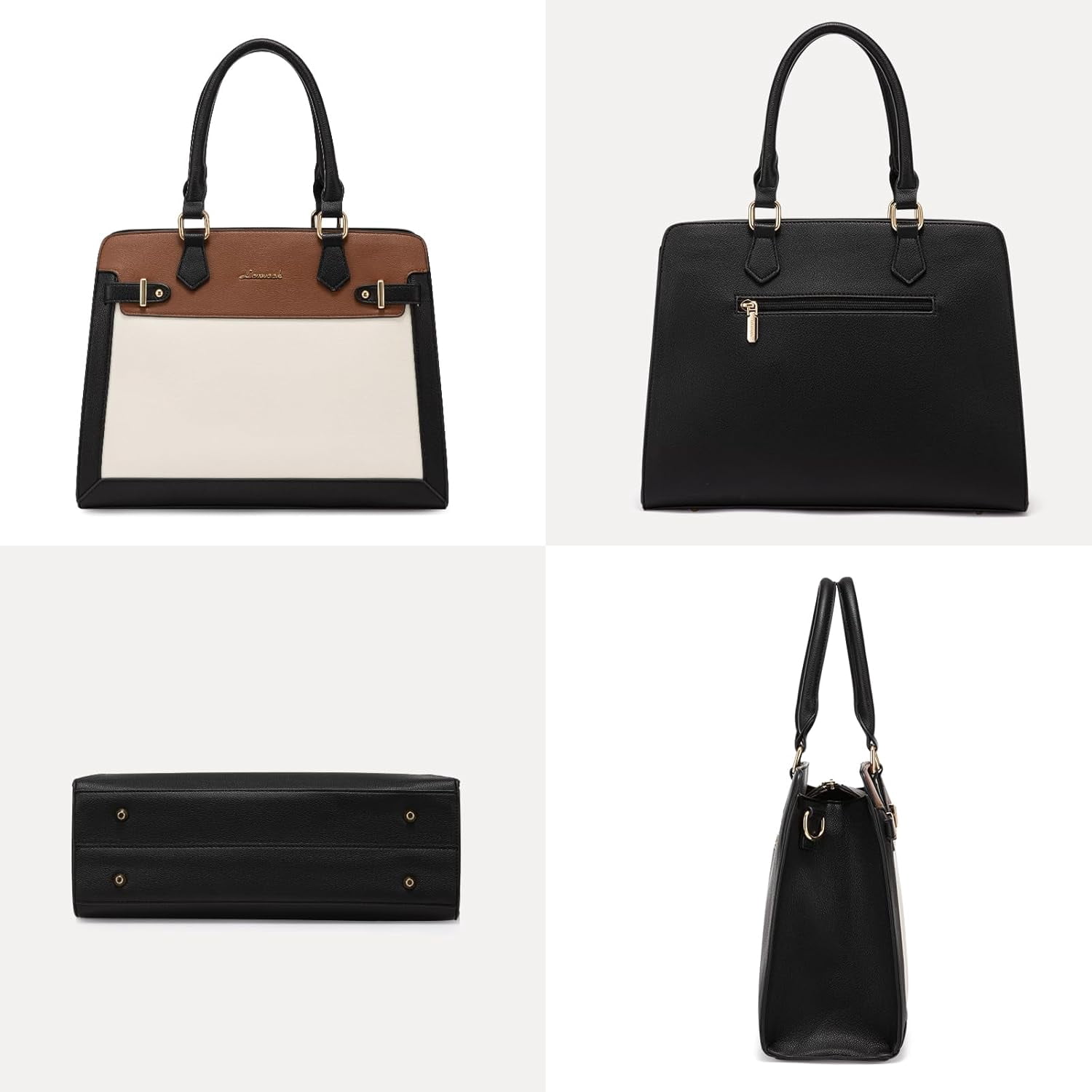 LOVEVOOK Purses and Handbags for Women, Tote Shoulder Bag Satchel Black Purse and PU Leather Top Handle for ladies