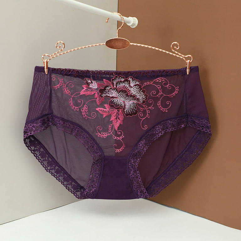eczipvz Womens Lingerie Waist Of Pure Cotton Underwear Women Contracted  Comfortable Breathable Fork Girls Briefs Purple,XXL