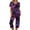 Dark Purple, variant on Kixjoy Matching Sets Women Clothing Sweat Capris Sets Short Sleeve Casual Summer Tracksuits Classic Valentines Loose Fit Womens Sweatsuit with Pockets, Dark Purple XL
