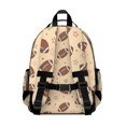 thumbnail image 3 of Football Star Beige Pattern Backpack for School, Cute School Bag with Adjustable Shoulder Straps and Padded Back, 15.25"x11.5"x5.25", 3 of 4