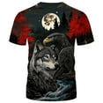 thumbnail image 2 of Rebaike Wolf T-shirt for Men Dark Forest Animal Graphic Tee Shirt, 2 of 7