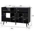 thumbnail image 4 of YOCWO Large Record Player Stand, Mid Century Concord Turntable Stand Table Holds up to 350 Albums, Vinyl Record Storage Cabinet with Wood Legs for Living Room Bedroom Office, Black, 4 of 6