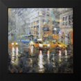 thumbnail image 2 of Lague, Mark 12x12 Black Modern Framed Museum Art Print Titled - Manhattan Orange Rain, 2 of 5