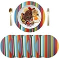 thumbnail image 2 of Coolnut Mexican Blanket Stripes Round Placemat Set of 6, Non-Slip Heat Resistant & Waterproof Plate Pads for Dinner Table Table Placemats, 15.4 in Home Decor, 2 of 6