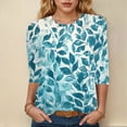 thumbnail image 2 of Kaprioy Womens Tops Elbow-Length Graphic Crew Neck T-Shirts Womens Shirts, 2 of 4