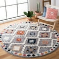 thumbnail image 5 of SAFAVIEH Morocco Zowie Geometric Polyester Area Rug, Grey/Multi, 5'3" x 7'6", 5 of 5