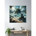 thumbnail image 2 of Shipwrecked And Stranded By The Ocean Waves Poster Wall Art, Modern Wall Decor, 24x24 UNFRAMED, 2 of 3