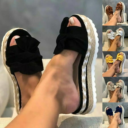 

Sunny style Womens Slipper! YOHOME Fish Mouth Chunky High Heels Yellow 36