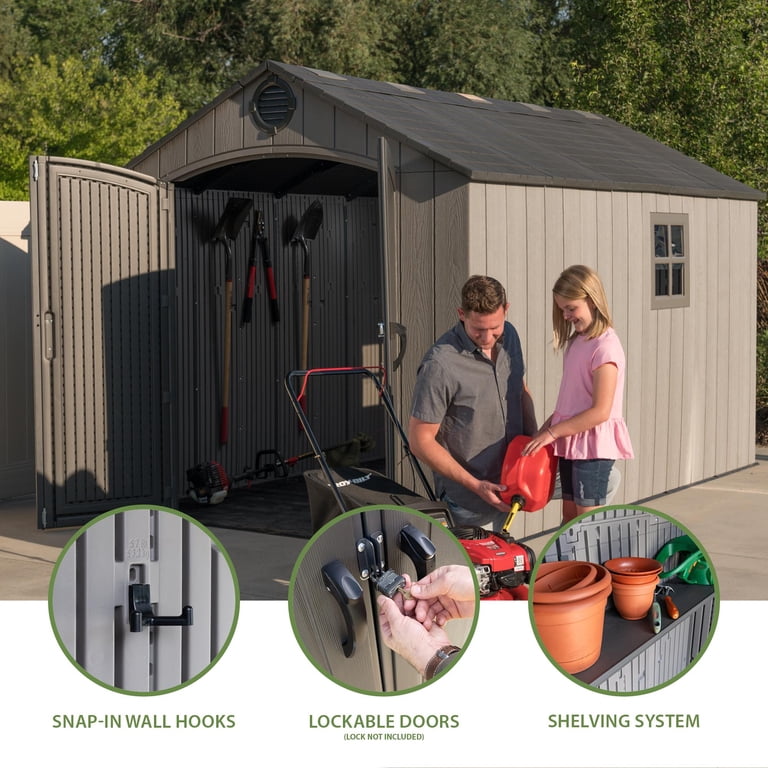 Lifetime Outdoor Storage Shed, Durable Plastic, Steel-Reinforced