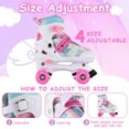 thumbnail image 4 of Roller Skates for Girls for Kids 4 Size for Children of Different Ages Adjustable Light up Roller Skate Wheels LED Luminous 35-38 Rollerskates, 4 of 8