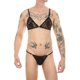 thumbnail image 2 of Sexy Men's Lace G-string & Bra Set - Transparent Floral Pattern Mesh Underwear for Muscle Pj Costume and Crossdresser Nightclub Wear, 2 of 5