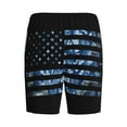 thumbnail image 5 of Naloa Navy Camouflage American Flag Men's Short Pajama Pants, Lounge Comfort Shorts with Elasticized Waistband and Side Pockets - Small, 5 of 9