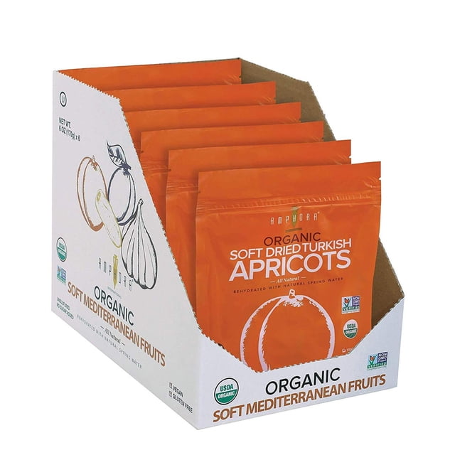 LMHF Soft Dried All Natural Organic Turkish Apricot Healthy Snack Fruits Vegan Kosher Gluten Free 6 Oz Each (Pack of 6)