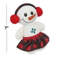 thumbnail image 2 of Super Cute Dog Toy Snowman Boy or Girl Holiday Plaid Plush Soft Stuffed Squeaker (7 Inch Snow Girl), 2 of 6