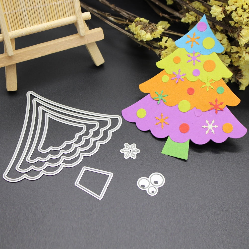 Merry Christmas Tree Metal Cutting Dies DIY Scrapbooking Craft Embossing stencil 