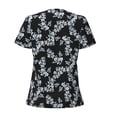 thumbnail image 6 of Zufioo Flower for Women's Deep V-neck Short-sleeved T-shirt, Top with Short Sleeves - with Stainless Steel Buckle, Moisture Wicking, Ideal Home Wear-XX-Large, 6 of 9