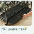 thumbnail image 6 of Topcobe 48" Heavy Duty Dog Crate Metal Cage Kennel with Lockable Wheels, Double Door and Removable Tray, Indoor Pet Cage & Furniture, Gray, 6 of 9