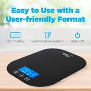 Smart Weigh 11 lb. Digital Kitchen Food Scale, Mechanical Accurate Weight Scale with 5-Unit Modes, Grams and Ounces for Weight Loss, Weighing Ingredients, Dieting, Keto Cooking , Meal Prep and Baking