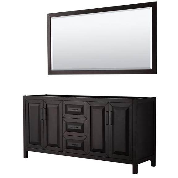 Wyndham Collection Wcv252572dcxsxxm70 Daria 71" Double Free Standing Vanity Cabinet - Dark