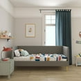 thumbnail image 5 of DHP Franklin Mid-Century Upholstered Daybed Frame, Grey Linen, Twin, 5 of 19