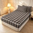 thumbnail image 2 of Manfei Vintage Plaid Zipper Queen Comforter Set with Fitted Sheet and 2 Pillowcases,Retro Grid Zipper Bedding Set,Gray Black,Black Reversible,4pcs, 2 of 8