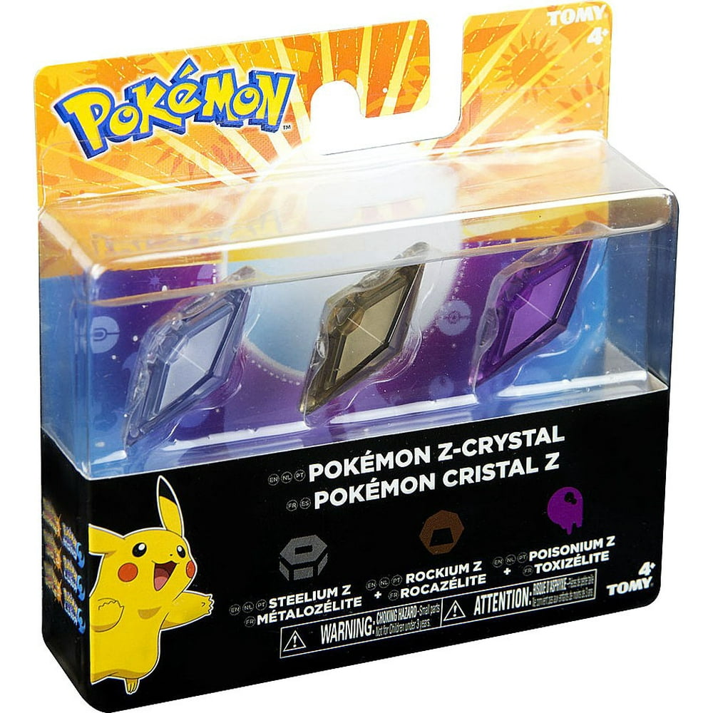 Pokemon ZRing Steelium Z, Rockium Z & Poisonium Z Crystal 3Pack