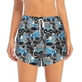 thumbnail image 2 of Fotbe Blue Excavator Womens High Waist Running Shorts Athletic Workout Quick Dry Shorts for Women with Pockets Gym Yoga Summer Shorts-Large, 2 of 9