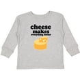 thumbnail image 3 of Inktastic Cheese Makes Everything Better Boys or Girls Long Sleeve Toddler T-Shirt, 3 of 5