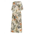 thumbnail image 5 of Robe Longue Maxi Bohème Décontractée en Coton Lin à Manches 3/11 pour Femmes, 5 of 5