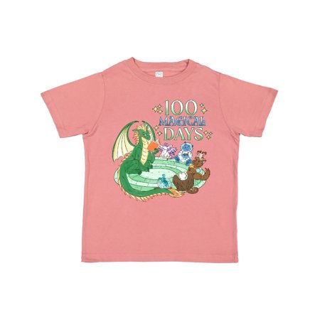 

Inktastic 100 Magical Days Dragon Reading Book Gift Toddler Boy or Toddler Girl T-Shirt