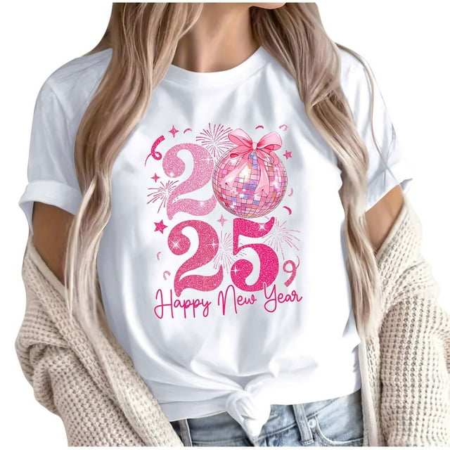 Camisetas de Manga Corta para Mujeres, Camiseta de Cuello Redondo Impresa de Moda, Primavera Y Verano Casual
