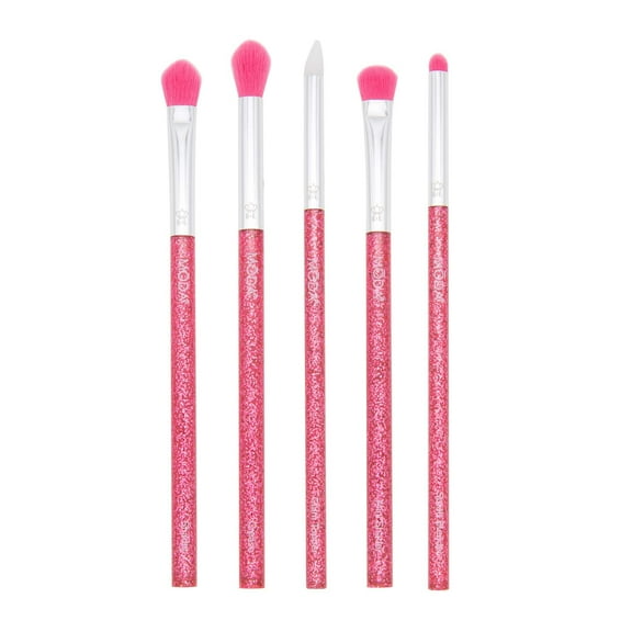 Moda Brush Neon Pink Glitter Eye 5pc Makeup Brush Kit