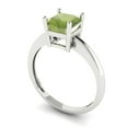 thumbnail image 2 of Clara Pucci 14K White Gold Solid Gold Peridot Solitaire Anniversary Ring for Women - 1 cttw Asscher Cut, 2 of 8
