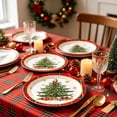 thumbnail image 6 of 16 Pcs Christmas Tree Red Black Buffalo Plaid Round Paper Plates, Christmas Party Supplies, Disposable Tableware, for Xmas Holiday Party Table Decor(9 Inch), 6 of 6