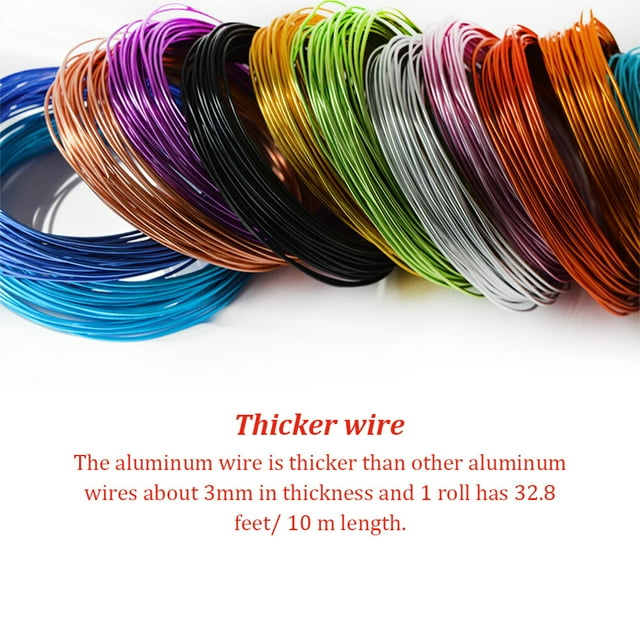 Aluminum Wire Thickness Bendable Wires Durability Bike Easy to Use Handy Installation Durability Rust-proof for Crafts DIY green