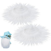 Fur Trim 2pcs 4.3x70 inch Plush Fur Fabric Artificial Wool Strip Fluffy Fabric Fur Sheets Fur Ribbon Shaggy Fur Fabric for Gnomes Costume Sewing DIY Crafts White