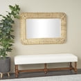 thumbnail image 2 of DecMode 32" x 47" Brown Handmade Woven Wall Mirror, 2 of 10