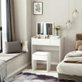thumbnail image 2 of HOMCOM Vanity Set with Mirror and Cushioned Stool for Bedroom, 2 of 10