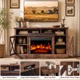 thumbnail image 6 of Electric Fireplace TV Stand for 75 inch TVs Farmhouse TV Console with 23″ Fireplace, Vintage Brown, 6 of 10