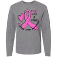 thumbnail image 3 of Inktastic Love, Care, Cure Breast Cancer Awareness Pink Ribbon Long Sleeve T-Shirt, 3 of 5