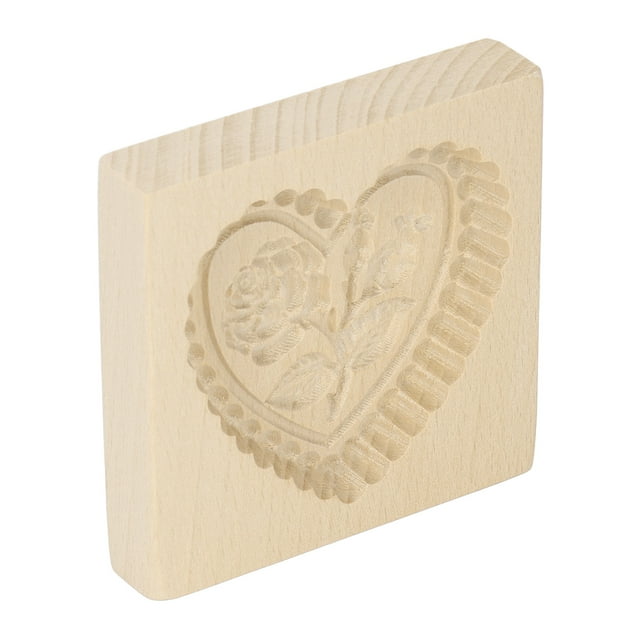 Wooden Easy Release Reusable Washable Carved Biscuit Press For Home Kitchen Baking