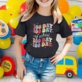 thumbnail image 2 of Boy Shirts Cute Print Round Neck Girls 100 Days Of School Shirt Loose Fit Youth Soft Tops Pullover Tops Black,8-9 Years, 2 of 4