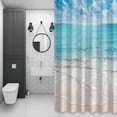thumbnail image 4 of Summer Ocean Bathroom Shower Curtain, Modern Blue Beach Waves Blue Sky Waterproof Washable Soft Bath Curtain for Bathtub Decor with 12 Hooks&Grommet, 36x72 Inch, 4 of 9
