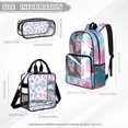 thumbnail image 4 of ZUXONGSY Strawberry Print 17" Clear Backpack for School, Girls Kids Transparent Bookbag Set, 3Pcs See Through Backpack with Lunch Box Pencil Case, 4 of 5